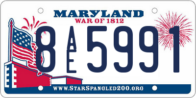 MD license plate 8AE5991
