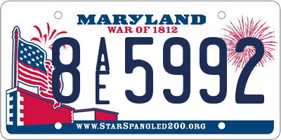 MD license plate 8AE5992