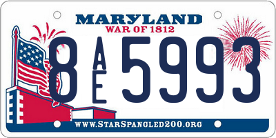 MD license plate 8AE5993