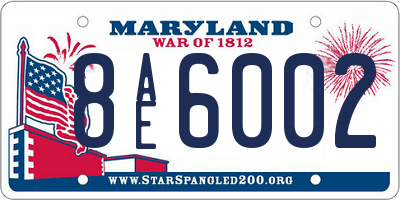 MD license plate 8AE6002