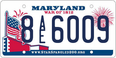 MD license plate 8AE6009