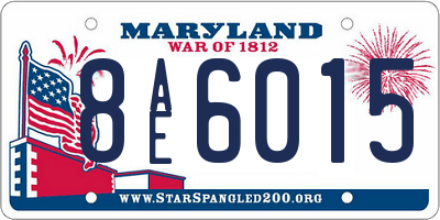 MD license plate 8AE6015