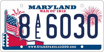 MD license plate 8AE6030