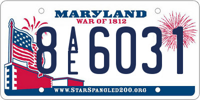 MD license plate 8AE6031