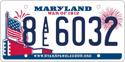 MD license plate 8AE6032