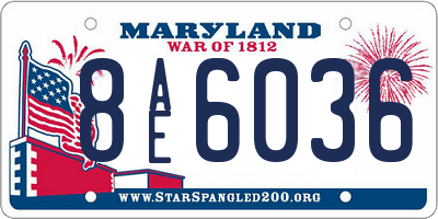MD license plate 8AE6036