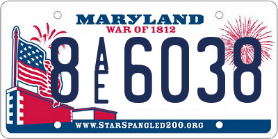 MD license plate 8AE6038