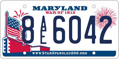 MD license plate 8AE6042