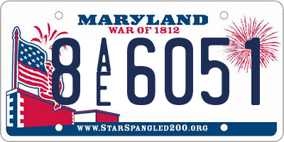 MD license plate 8AE6051