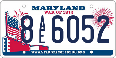 MD license plate 8AE6052