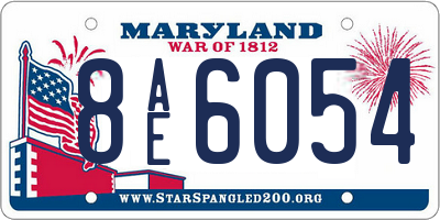 MD license plate 8AE6054