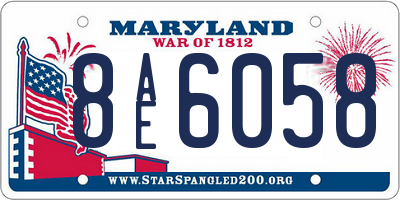MD license plate 8AE6058