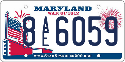 MD license plate 8AE6059
