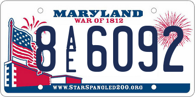 MD license plate 8AE6092