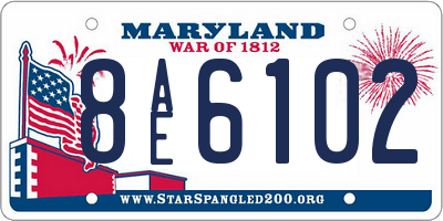MD license plate 8AE6102