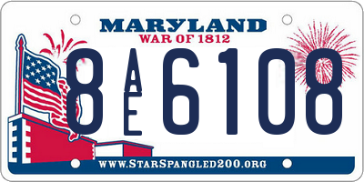 MD license plate 8AE6108