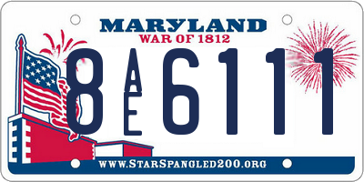 MD license plate 8AE6111