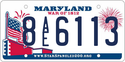 MD license plate 8AE6113