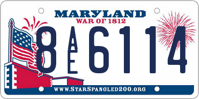 MD license plate 8AE6114
