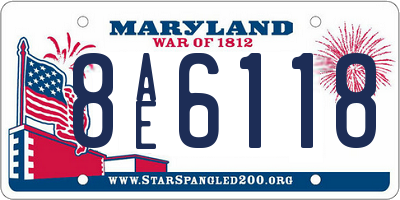 MD license plate 8AE6118