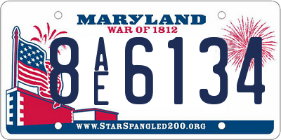 MD license plate 8AE6134
