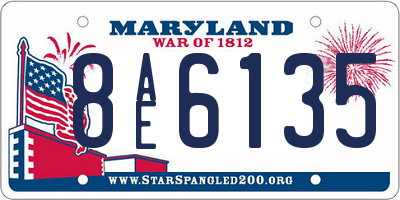 MD license plate 8AE6135