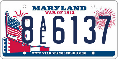 MD license plate 8AE6137
