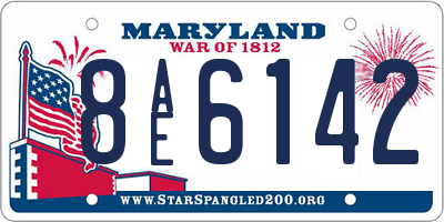 MD license plate 8AE6142