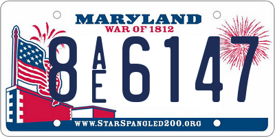 MD license plate 8AE6147
