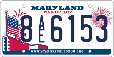 MD license plate 8AE6153