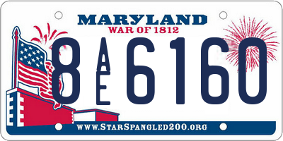 MD license plate 8AE6160