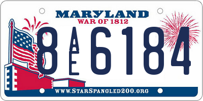 MD license plate 8AE6184