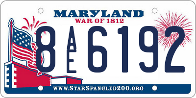 MD license plate 8AE6192