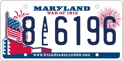 MD license plate 8AE6196