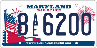 MD license plate 8AE6200