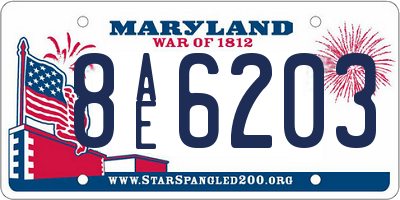 MD license plate 8AE6203