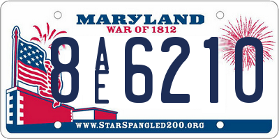 MD license plate 8AE6210