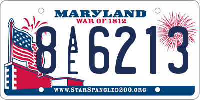 MD license plate 8AE6213