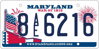 MD license plate 8AE6216