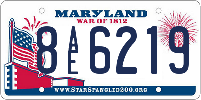 MD license plate 8AE6219