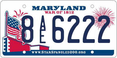 MD license plate 8AE6222