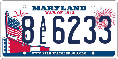 MD license plate 8AE6233