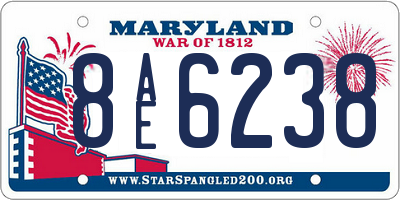 MD license plate 8AE6238