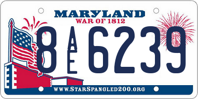 MD license plate 8AE6239