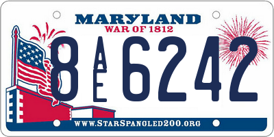 MD license plate 8AE6242