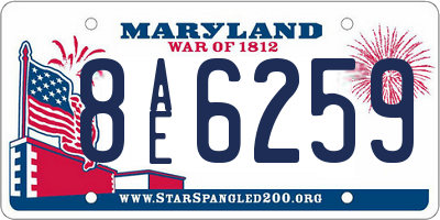 MD license plate 8AE6259
