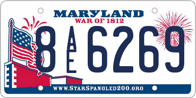 MD license plate 8AE6269