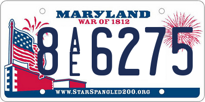 MD license plate 8AE6275
