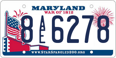 MD license plate 8AE6278