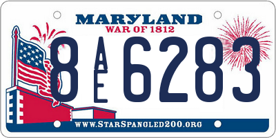 MD license plate 8AE6283